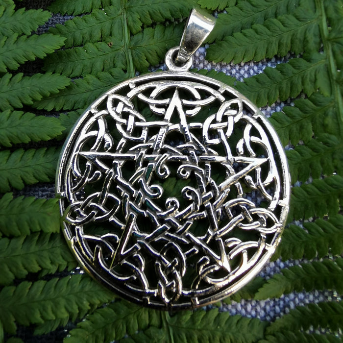 Silber-Anhänger Pentagramm "durchwachsen"